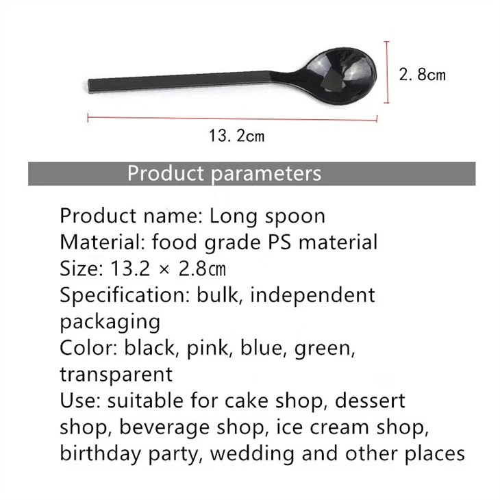 Plastic Cake Ice Cream Scoop Yogurt Mousse Spoon